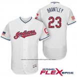 Camiseta Beisbol Hombre Cleveland Indians 2017 Estrellas y Rayas Michael Brantley Blanco Flex Base