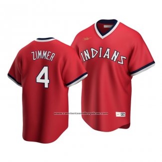 Camiseta Beisbol Hombre Cleveland Indians Bradley Zimmer Cooperstown Collection Road Rojo