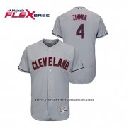 Camiseta Beisbol Hombre Cleveland Indians Bradley Zimmer Flex Base Gris