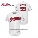 Camiseta Beisbol Hombre Cleveland Indians Carlos Carrasco 150th Aniversario Patch 2019 All Star Flex Base Blanco