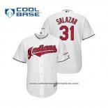Camiseta Beisbol Hombre Cleveland Indians Danny Salazar 2019 All Star Patch Cool Base Blanco