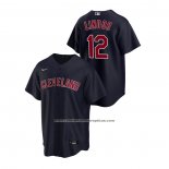 Camiseta Beisbol Hombre Cleveland Indians Francisco Lindor Replica Alterno Azul