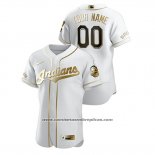 Camiseta Beisbol Hombre Cleveland Indians Personalizada Golden Edition Autentico Blanco