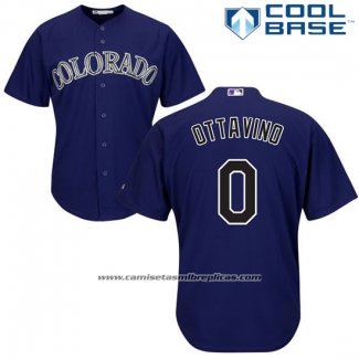 Camiseta Beisbol Hombre Colorado Adam Ottavino 0 Violeta Cool Base