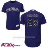 Camiseta Beisbol Hombre Colorado Rockies 28 Nolan Arenado Violeta Flex Base