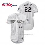 Camiseta Beisbol Hombre Colorado Rockies Chris Iannetta Autentico Collection Flex Base Blanco