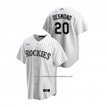 Camiseta Beisbol Hombre Colorado Rockies Ian Desmond Replica Primera Blanco