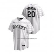 Camiseta Beisbol Hombre Colorado Rockies Ian Desmond Replica Primera Blanco