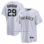 Camiseta Beisbol Hombre Colorado Rockies Tanner Gordon Primera Replica Blanco