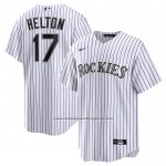 Camiseta Beisbol Hombre Colorado Rockies Todd Helton Retired Primera Replica Blanco