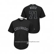 Camiseta Beisbol Hombre Colorado Rockies Wade Davis 2019 Players Weekend Wader Replica Negro