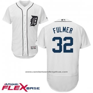 Camiseta Beisbol Hombre Detroit Tigers 32 Michael Fulmer Blanco Flex Base