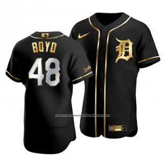 Camiseta Beisbol Hombre Detroit Tigers Matthew Boyd Golden Edition Autentico Negro