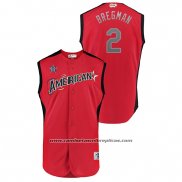 Camiseta Beisbol Hombre Houston Astros 2019 All Star Workout American League Alex Bregman Rojo