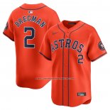 Camiseta Beisbol Hombre Houston Astros Alex Bregman Alterno Limited Naranja