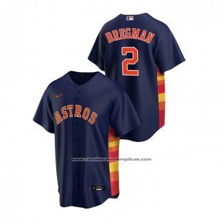 Camiseta Beisbol Hombre Houston Astros Alex Bregman Replica Alterno Azul