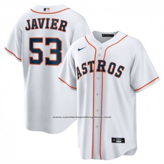 Camiseta Beisbol Hombre Houston Astros Cristian Javier Primera Replica Blanco