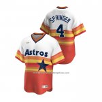 Camiseta Beisbol Hombre Houston Astros George Springer Cooperstown Collection Primera Blanco Naranja Camiseta Beisbol Hombre Houston Astros George Springer Cooperstown Collection Primera Blanco Naranja