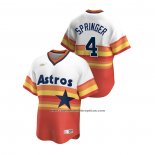 Camiseta Beisbol Hombre Houston Astros George Springer Cooperstown Collection Primera Blanco Naranja