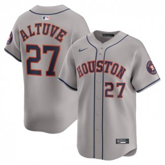 Camiseta Beisbol Hombre Houston Astros Jose Altuve Road Limited Gris