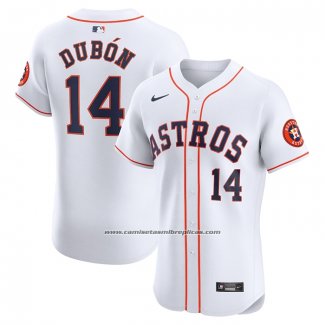 Camiseta Beisbol Hombre Houston Astros Mauricio Dubon Primera Elite Blanco