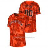 Camiseta Beisbol Hombre Houston Astros Personalizada Camuflaje Autentico Collezione Naranja