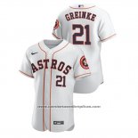 Camiseta Beisbol Hombre Houston Astros Zack Greinke Autentico Blanco