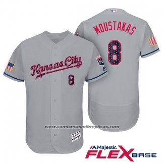 Camiseta Beisbol Hombre Kansas City Royals 2017 Estrellas y Rayas Mike Moustakas Gris Flex Base