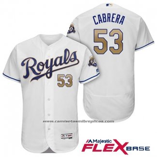 Camiseta Beisbol Hombre Kansas City Royals Melky Cabrera Blanco Alterno Flex Base