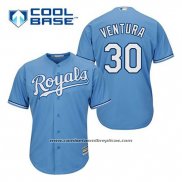 Camiseta Beisbol Hombre Kansas City Royals Yordano Ventura 30 Powder Azul Alterno Cool Base