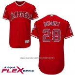 Camiseta Beisbol Hombre Los Angeles Angels 28 Andrew Heaney Scarlet Flex Base