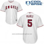 Camiseta Beisbol Hombre Los Angeles Angels Albert Pujols 5 Blanco Primera Cool Base