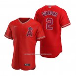 Camiseta Beisbol Hombre Los Angeles Angels Andrelton Simmons Autentico 2020 Alterno Rojo