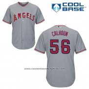 Camiseta Beisbol Hombre Los Angeles Angels Kole Calhoun 56 Gris Cool Base
