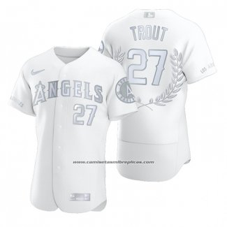 Camiseta Beisbol Hombre Los Angeles Angels Mike Trout Award Collection AL MVP Blanco