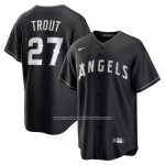 Camiseta Beisbol Hombre Los Angeles Angels Mike Trout Lights Out Replica Negro