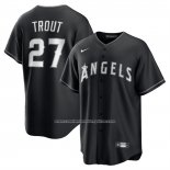 Camiseta Beisbol Hombre Los Angeles Angels Mike Trout Lights Out Replica Negro