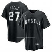 Camiseta Beisbol Hombre Los Angeles Angels Mike Trout Lights Out Replica Negro