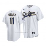 Camiseta Beisbol Hombre Los Angeles Dodgers A.j. Pollock Cool Base Mexican Heritage Night Blanco