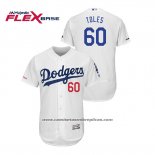 Camiseta Beisbol Hombre Los Angeles Dodgers Andrew Toles Flex Base Blanco