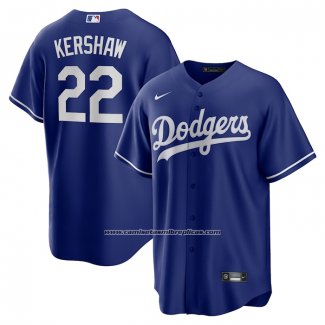 Camiseta Beisbol Hombre Los Angeles Dodgers Clayton Kershaw Alterno Replica Azul