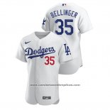 Camiseta Beisbol Hombre Los Angeles Dodgers Cody Bellinger Autentico Blanco
