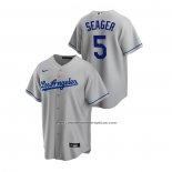 Camiseta Beisbol Hombre Los Angeles Dodgers Corey Seager Replica Road Gris