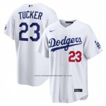 Camiseta Beisbol Hombre Los Angeles Dodgers Kyle Tucker Primera Stadium Blanco