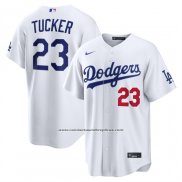 Camiseta Beisbol Hombre Los Angeles Dodgers Kyle Tucker Primera Stadium Blanco