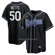 Camiseta Beisbol Hombre Los Angeles Dodgers Mookie Betts Lights Out Replica Negro