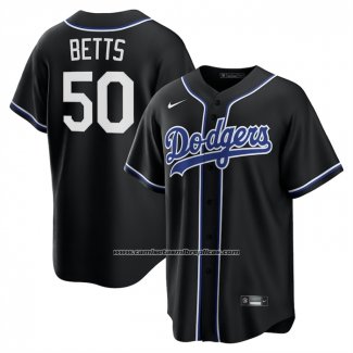 Camiseta Beisbol Hombre Los Angeles Dodgers Mookie Betts Lights Out Replica Negro