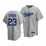 Camiseta Beisbol Hombre Los Angeles Dodgers Steven Souza Replica Gris2