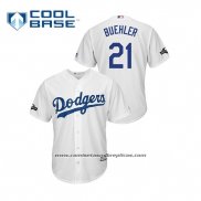 Camiseta Beisbol Hombre Los Angeles Dodgers Walker Buehler 2019 Postemporada Cool Base Blanco