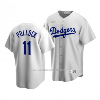 Camiseta Beisbol Hombre Los Angeles Dodgers White A.j. Pollock Cooperstown Collection Primera Blanco